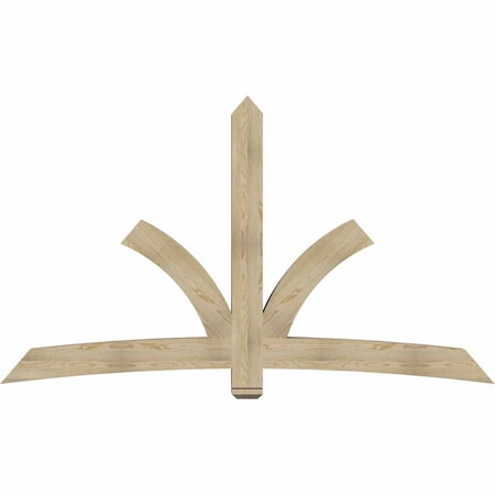 Ekena Millwork Davenport Rough Sawn Timber Gable Bracket, Douglas Fir, 96"W x 56"H x 6"D x 6"F, 14/12 Pitch GBW096X56X0606DAV00RDF